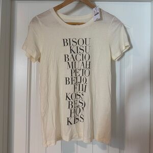 J.Crew “Kiss” Multilingual Graphic Tee – Size S (NWT)